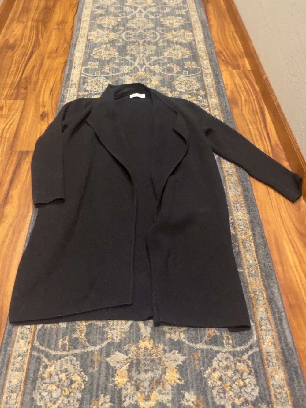 Black Open Front Womens Sweater Coat